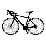 Silhueta da bicicleta do vetor da bicicleta da estrada isolada no fundo branco ilustração stock Silhueta da bicicleta do vetor da bicicleta da estrada isolada no fundo branco ilustração stock