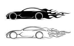 Silhueta dinâmica do carro, assuntos automotivos do ícone ilustração royalty free Silhueta dinâmica do carro, assuntos automotivos do ícone ilustração royalty free