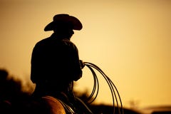 Silhueta do cowboy do rodeio fotografia de stock royalty free Silhueta do cowboy do rodeio fotografia de stock royalty free
