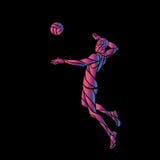 Silhueta do jogador do atacante do voleibol ilustração do vetor Silhueta do jogador do atacante do voleibol ilustração do vetor