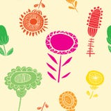 A silhueta vibrante floresce o teste padrão sem emenda ilustração royalty free A silhueta vibrante floresce o teste padrão sem emenda ilustração royalty free