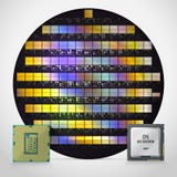 Silicon wafer with ready processors. Realistic illustration stock illustration Silicon wafer with ready processors. Realistic illustration stock illustration
