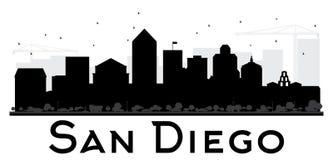 Silueta blanco y negro del horizonte de San Diego City ilustración del vector Silueta blanco y negro del horizonte de San Diego City ilustración del vector