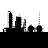 Silueta de la fábrica de la planta y de la sustancia química de la refinería de petróleo ilustración del vector Silueta de la fábrica de la planta y de la sustancia química de la refinería de petróleo ilustración del vector