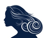 Silueta del estilo de pelo de la mujer Imagenes de archivo Silueta del estilo de pelo de la mujer Imagenes de archivo