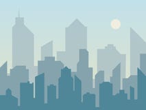 Silueta del horizonte de la ciudad de la mañana en estilo plano Paisaje urbano moderno Fondos del paisaje urbano stock de ilustración Silueta del horizonte de la ciudad de la mañana en estilo plano Paisaje urbano moderno Fondos del paisaje urbano stock de ilustración