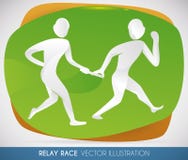 Siluetas de los participantes de la raza de retransmisión para el acontecimiento deportivo, ejemplo del vector libre illustration Siluetas de los participantes de la raza de retransmisión para el acontecimiento deportivo, ejemplo del vector libre illustration