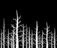 Siluetas de árboles en fondo negro stock de ilustración Siluetas de árboles en fondo negro stock de ilustración