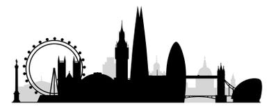 Siluetta delle costruzioni della città di Londra illustrazione vettoriale Siluetta delle costruzioni della città di Londra illustrazione vettoriale