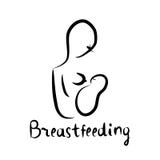 Siluetta nera della donna con allattamento al seno del bambino Iscrizione dell'iscrizione Giorno di allattamento al seno del mond illustrazione di stock Siluetta nera della donna con allattamento al seno del bambino Iscrizione dell'iscrizione Giorno di allattamento al seno del mond illustrazione di stock
