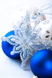 Silver and blue christmas decoration stock photos Silver and blue christmas decoration stock photos