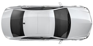 Silver car - top view