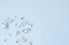 Silver confetti on a blue background. royalty free stock photography Silver confetti on a blue background. royalty free stock photography