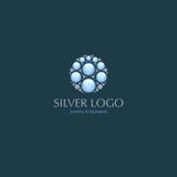 Silver logo. Elegant emblem for jewelry store. Beauty salon. royalty free illustration Silver logo. Elegant emblem for jewelry store. Beauty salon. royalty free illustration