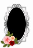 Silver frame with roses and leaves royalty free illustration Silver frame with roses and leaves royalty free illustration