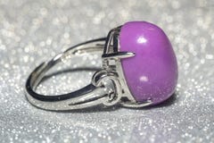 Silver Ring With Purple Stone Stock Images