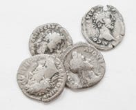 Silver Roman coins 4-5 century AD, rough work, small portraits emperors