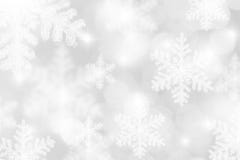 Silver White Snowflakes Background