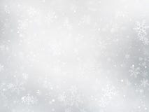 Silver winter Christmas background with snowflakes