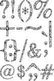 Simboli tipografici isolati con il modello astratto illustrazione vettoriale Simboli tipografici isolati con il modello astratto illustrazione vettoriale