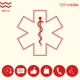 Simbolo medico dell'emergenza - stella dell'icona di vita Fotografia Stock Libera da Diritti Simbolo medico dell'emergenza - stella dell'icona di vita Fotografia Stock Libera da Diritti