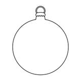 Simple Bauble Outline For Christmas Tree Isolated On White Background ...