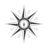 Simple compass rose (wind rose) in the style of historical maps. Stock Images Simple compass rose (wind rose) in the style of historical maps. Stock Images