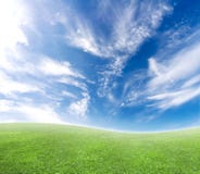 Simple curved blue and green horizon background
