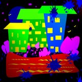 A simple image of a night city. royalty free illustration A simple image of a night city. royalty free illustration