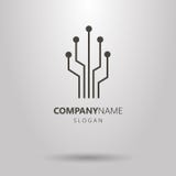 simple logo géométrique vecteur d'arbre de puce de schéma illustration de vecteur simple logo géométrique vecteur d'arbre de puce de schéma illustration de vecteur
