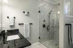 Simple luxury bathroom with granite and marble in residential home or hotel