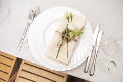 Simple but luxury rich table setting for a wedding celebration i stock images Simple but luxury rich table setting for a wedding celebration i stock images