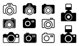 11 Simple & Modern-DSLR Camera Icon - Vector - Illustration