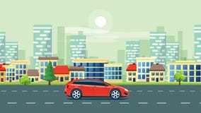 Urban Landscape Animation with Car on the Road and City Skyline Background Stock Video - Video of blue, flat: 125347789 Urban Landscape Animation with Car on the Road and City Skyline Background Stock Video - Video of blue, flat: 125347789