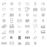 Simple Set of Business and Finance Vector Line art Icons. Contains such Icons as credit card, diagram, mail, safe box stock illustration Simple Set of Business and Finance Vector Line art Icons. Contains such Icons as credit card, diagram, mail, safe box stock illustration