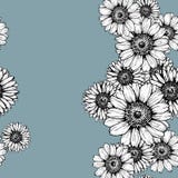 Simple Silhouettes Of Daisies Black And White On A Dark Background Royalty Free Stock Photo