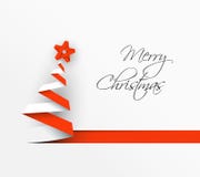 Simple vector christmas tree made from paper stripe Stock Photos Simple vector christmas tree made from paper stripe Stock Photos
