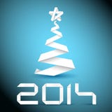 Simple vector christmas tree made from white paper stripe Royalty Free Stock Photography Simple vector christmas tree made from white paper stripe Royalty Free Stock Photography
