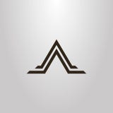 Simple vector geometric flat art sign of abstract triangle mountain shape in two lines royalty free illustration Simple vector geometric flat art sign of abstract triangle mountain shape in two lines royalty free illustration