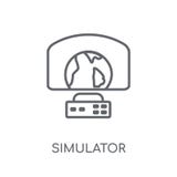 Simulator linear icon. Modern outline Simulator logo concept on vector illustration Simulator linear icon. Modern outline Simulator logo concept on vector illustration