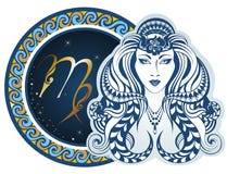 Sinais do zodíaco - Virgo ilustração do vetor Sinais do zodíaco - Virgo ilustração do vetor