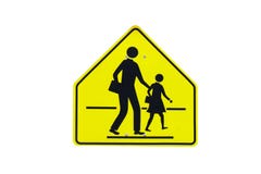 Sinal de aviso da escola de Raffic isolado Foto de Stock Sinal de aviso da escola de Raffic isolado Foto de Stock