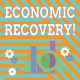 Sinal do texto que mostra a recuperação econômica Elevação conceptual da foto da atividade empresarial que sinaliza o fim de uma ilustração do vetor Sinal do texto que mostra a recuperação econômica Elevação conceptual da foto da atividade empresarial que sinaliza o fim de uma ilustração do vetor