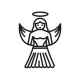Sinal e símbolo do vetor do ícone do anjo isolados no fundo branco ilustração royalty free Sinal e símbolo do vetor do ícone do anjo isolados no fundo branco ilustração royalty free