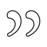 Sinal e símbolo do vetor do ícone da cotação isolados no fundo branco, conceito do logotipo da cotação, símbolo do esboço, sinal ilustração do vetor Sinal e símbolo do vetor do ícone da cotação isolados no fundo branco, conceito do logotipo da cotação, símbolo do esboço, sinal ilustração do vetor