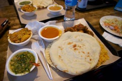 SINGAPORE - JULY 23rd, 2016: Indian dish curry lunch set at Lau Pa Sat Festival Market stock images SINGAPORE - JULY 23rd, 2016: Indian dish curry lunch set at Lau Pa Sat Festival Market stock images