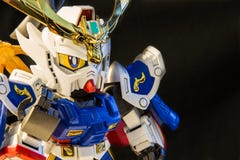 SINGAPORE-14 MAJ 2017: Gundam zabawki pokazu zbli?enia widok fotografia royalty free SINGAPORE-14 MAJ 2017: Gundam zabawki pokazu zbli?enia widok fotografia royalty free