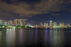 Singapore Night Skyline at Marina Bay Royalty Free Stock Photo Singapore Night Skyline at Marina Bay Royalty Free Stock Photo