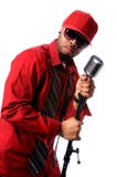 Singer With Vintage Microphone stock photo Singer With Vintage Microphone stock photo