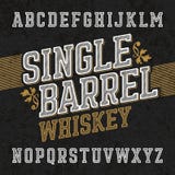 Single barrel whiskey label font with sample design royalty free illustration Single barrel whiskey label font with sample design royalty free illustration